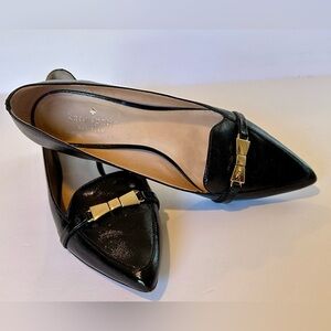 Kate Spade Black Loafers with Gold Detail